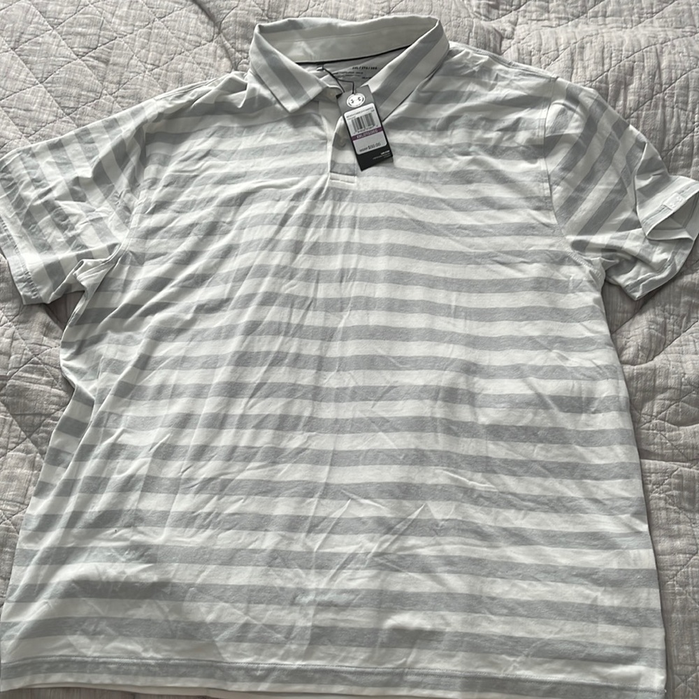 Mens Striped Under Armour Polo